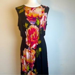 New Look Long Elegant Floral Sleeveless Long Duster Gown Women’s size 10